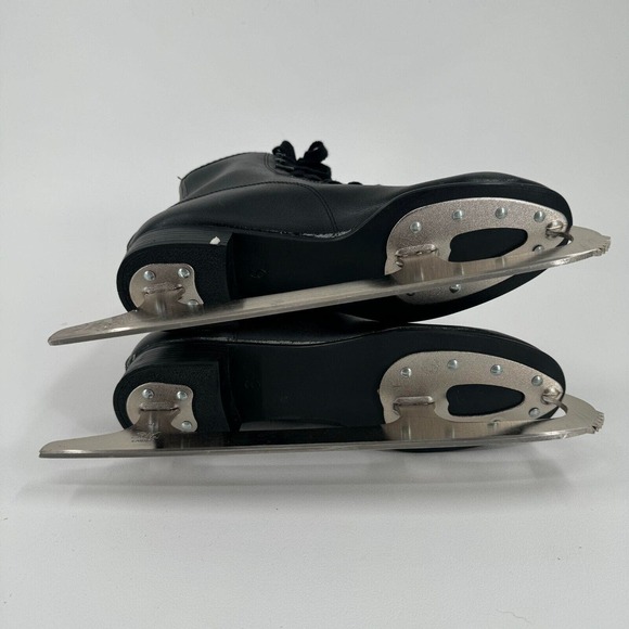 SLM Canadian Flyer MENS Black Lace Up Single Blade Ice Skates SIZE 9 - Vintage - Picture 12 of 16